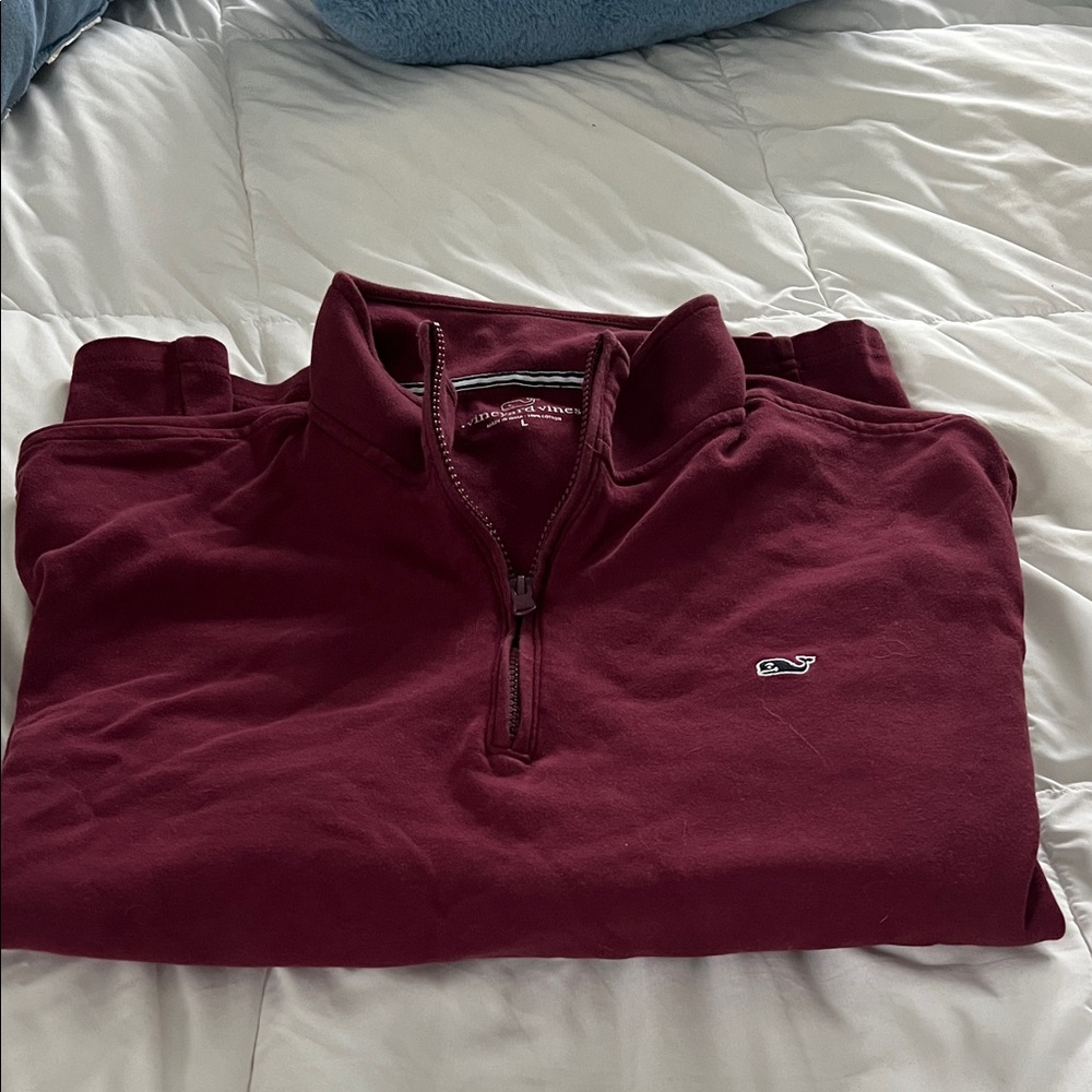 Vineyard Vines Men's Quarter-Zip Sweater - Burgundy